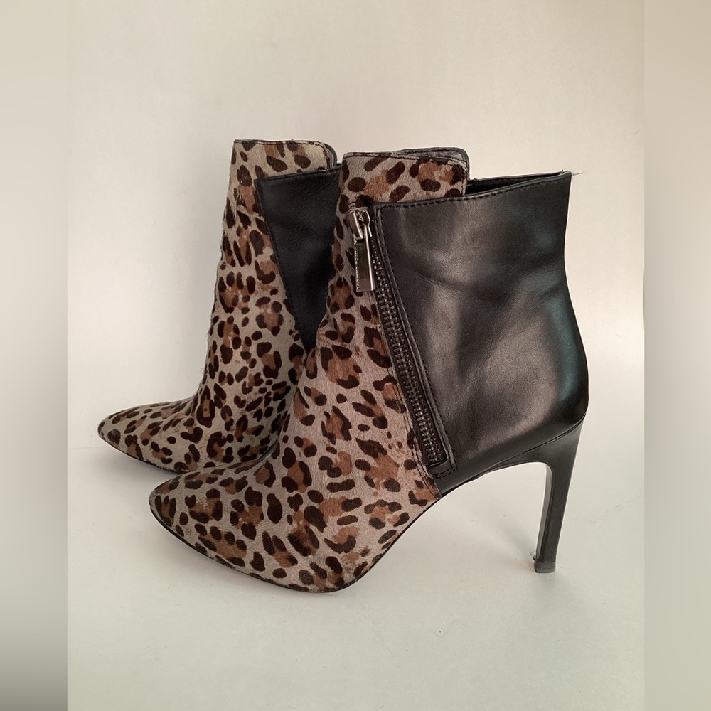 Vince Camuto Chantel Leather Calf Hair Stilleto Booties